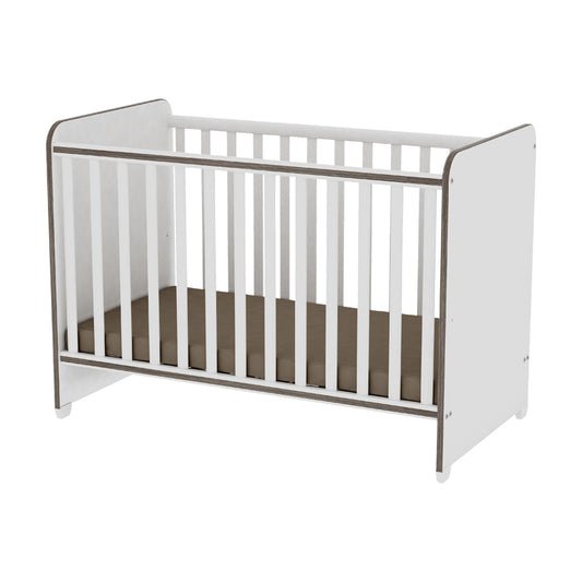 Pătuț Bebe Lorelli Sweet Dream, 60x120 cm, White Stone Grey - Alb/Coffee [ps:4cc0fd2c-db27-4d3b-b745-66dda75de342]