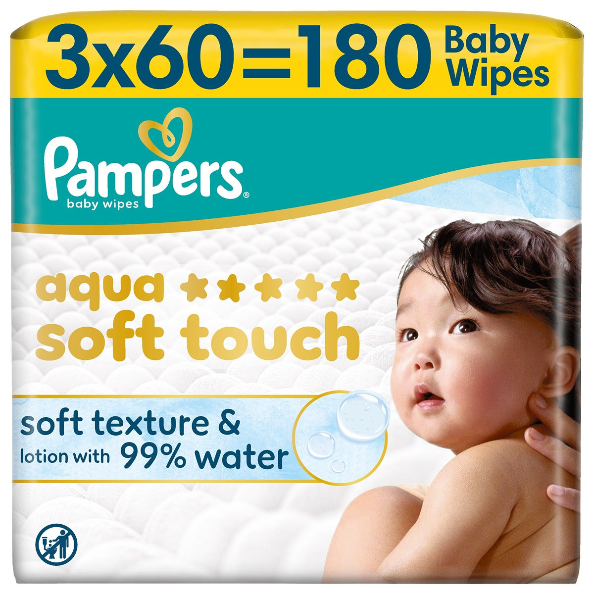 PAMPERS Aqua Soft Touch, servetele umede, textura moale, - Default Title [ps:f783f103-b6f7-41ba-941a-99a5934b03bb]