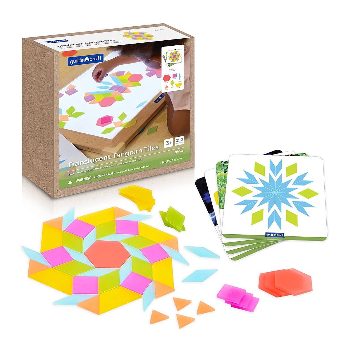 Tangram Piese Translucide Colorate, 250 piese - Guidecraft - Default Title [ps:ad7fbdcc-7efa-4b1d-bd87-a71f2fbc23ca]