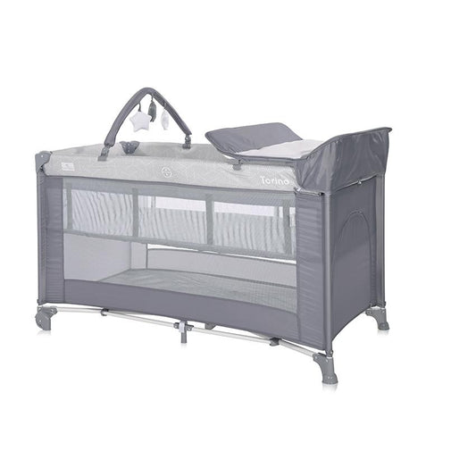 Pătuț Pliabil Lorelli Torino Plus, 2 Nivele, Lemon Curry - Grey Elements [ps:5e7d1ba8-b83e-48b0-84bd-372a9d3035b1]