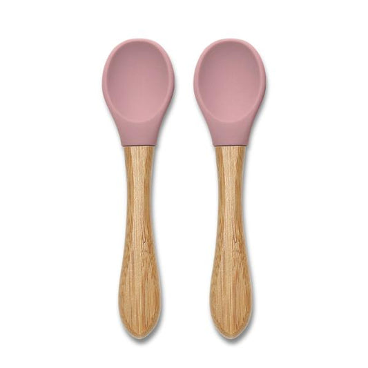 Set 2 Lingurițe Silicon și Bambus Lorelli, 6 luni+, Fresh - Pink [ps:dfd4456f-1768-4ccc-ae14-1cb536dd05b5]