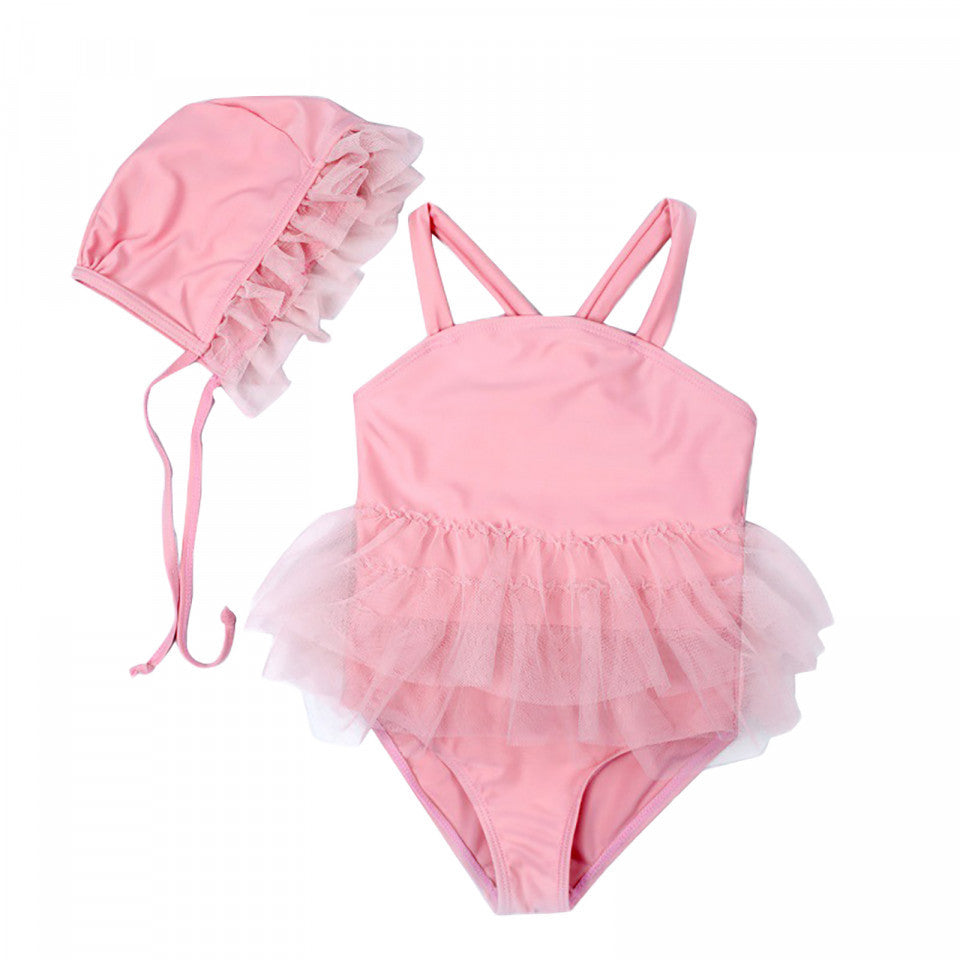 Costum de baie Roz cu caciulita Drool (Varsta: 5 - 6 ani) [ps:499b447e-a2d0-462a-a1ce-dd00f1d8ca0f]