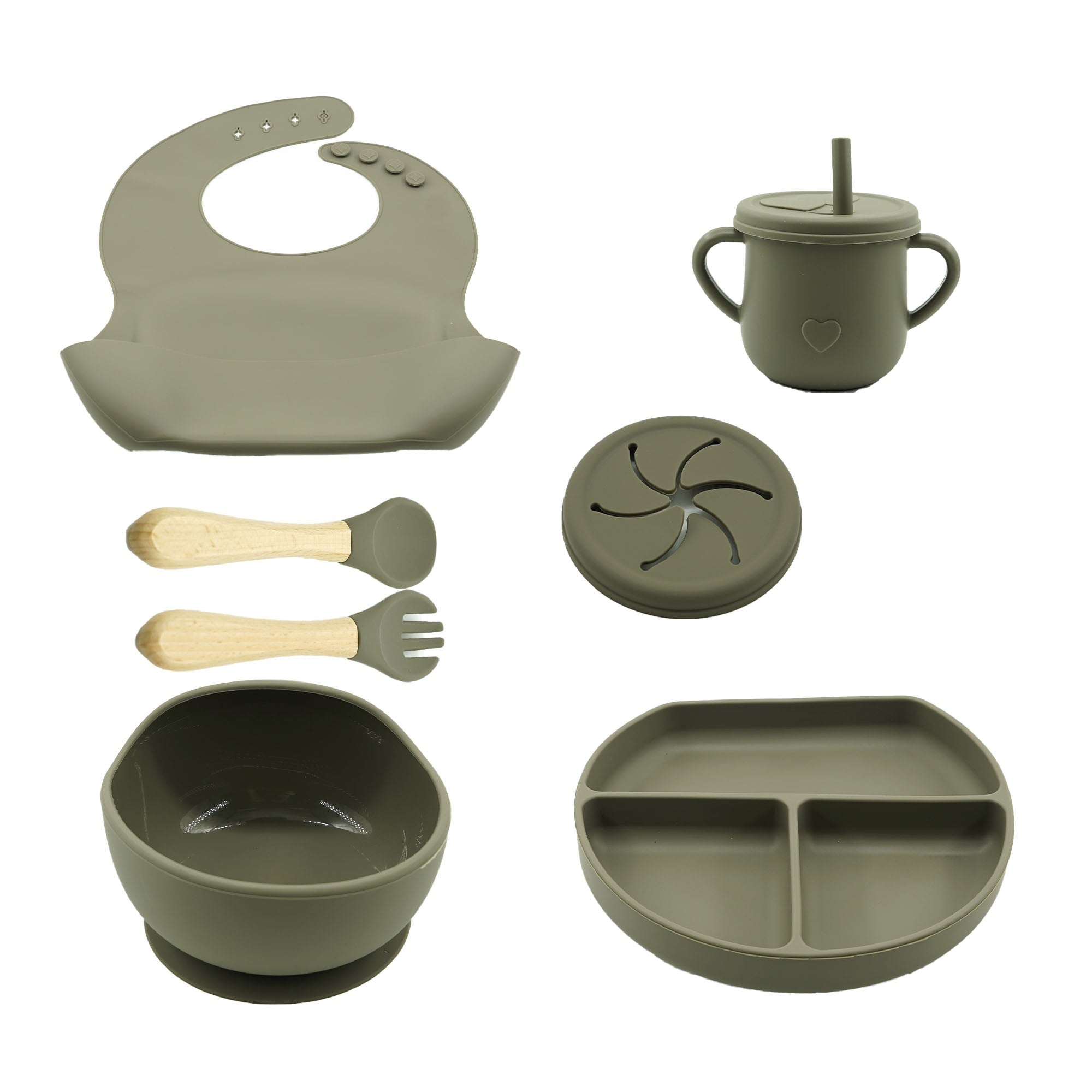 Set Diversificare Silicon Flippy 8 Piese, Maro - Verde Închis [ps:ca23fb9d-c20c-4677-8550-bf4b261f0f02]