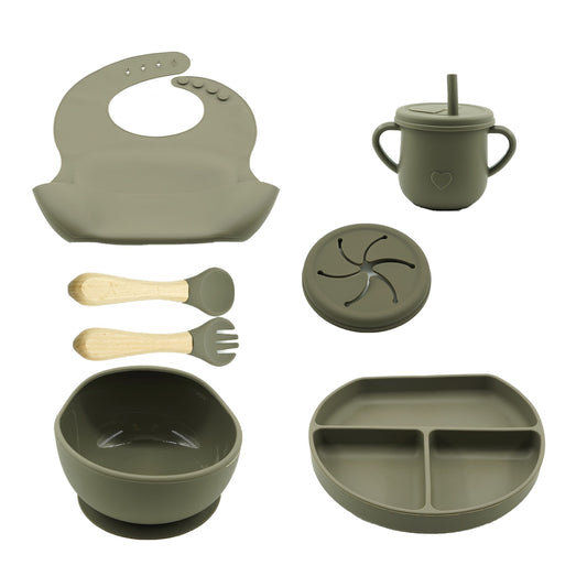 Set Diversificare Silicon Flippy 8 Piese, Maro - Verde Închis [ps:ca23fb9d-c20c-4677-8550-bf4b261f0f02]