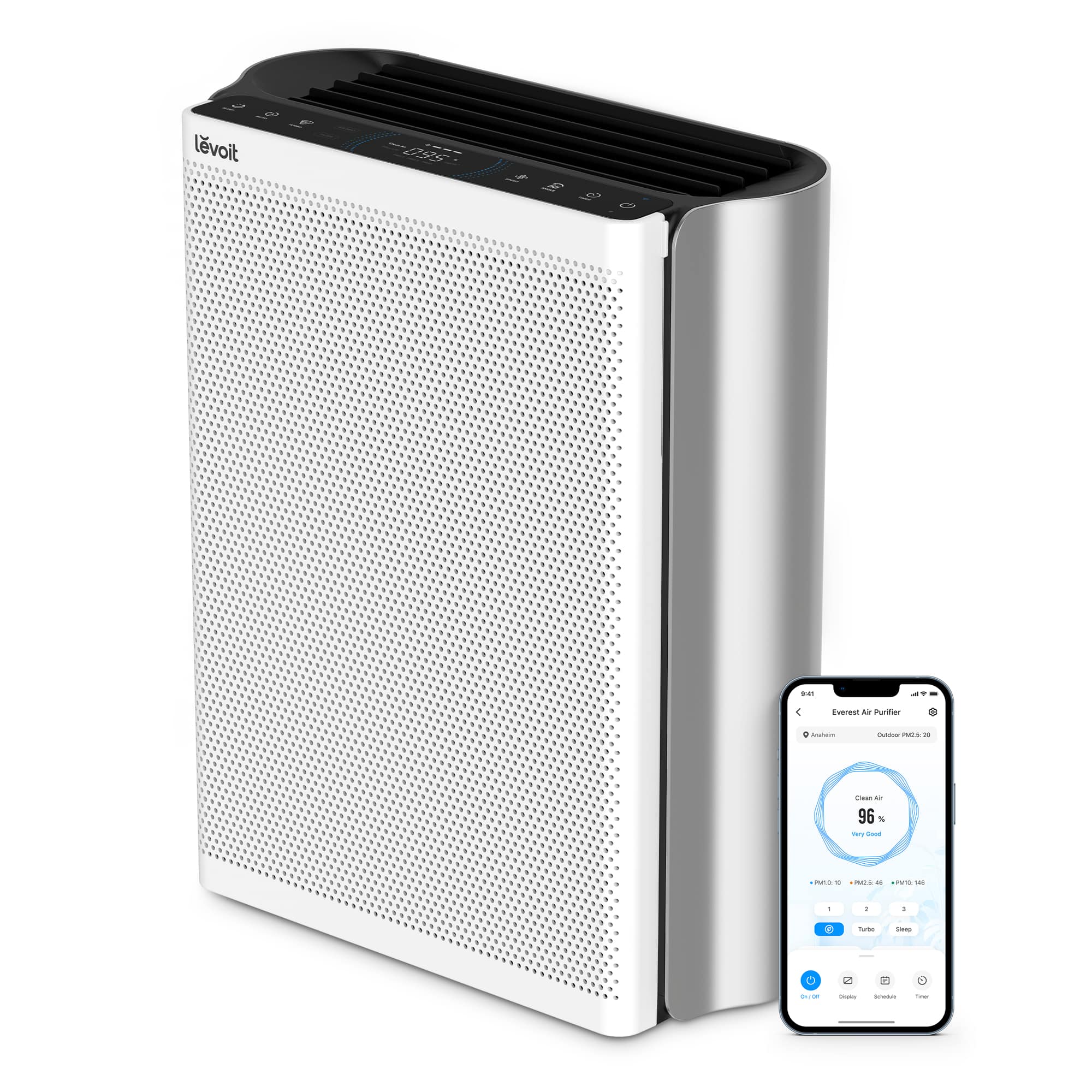 Purificator de aer Smart Levoit EverestAir Wi-Fi, Filtru True HEPA, Ca - Default Title [ps:f60491e8-598a-410e-87a4-c4ca9faec601]