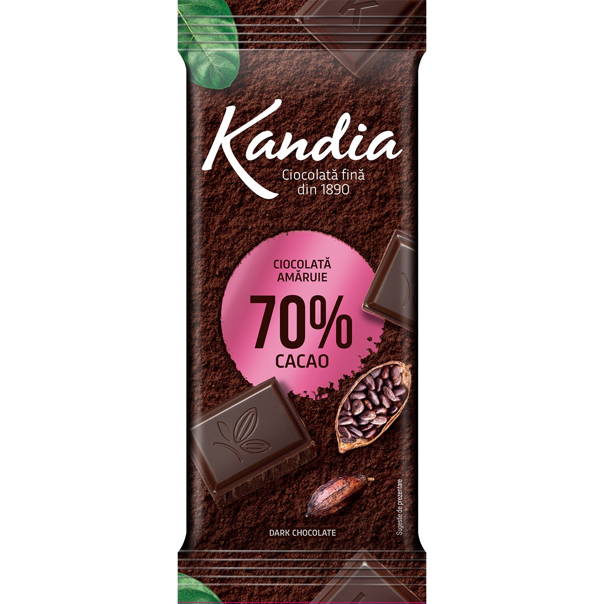 KANDIA Ciocolata amaruie, tableta de ciocolata, 70% cacao, 80 g, 1 buc [ps:55b198d8-553e-4ad7-abeb-54b5b83ee6fb]