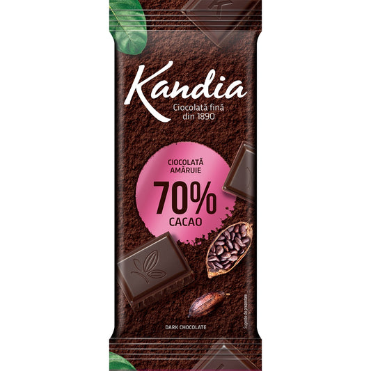 KANDIA Ciocolata amaruie, tableta de ciocolata, 70% cacao, 80 g, 1 buc [ps:55b198d8-553e-4ad7-abeb-54b5b83ee6fb]