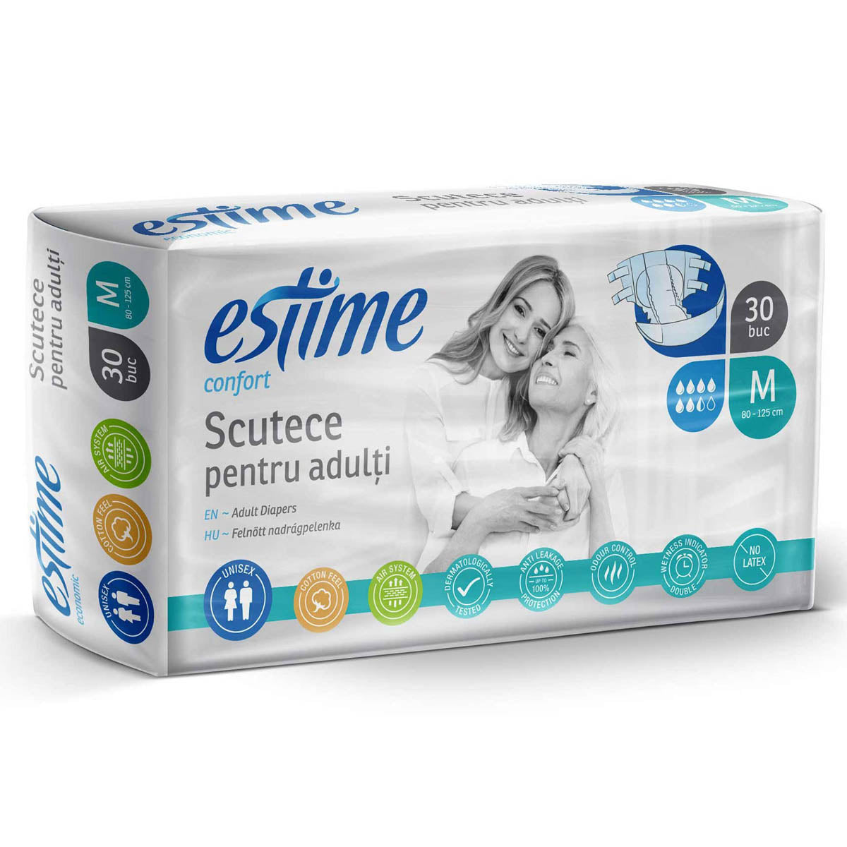 ESTIME Confort, scutece pentru adulti, M, 30 buc [ps:1182961f-30e5-42ae-8b32-efc7a9e26394]