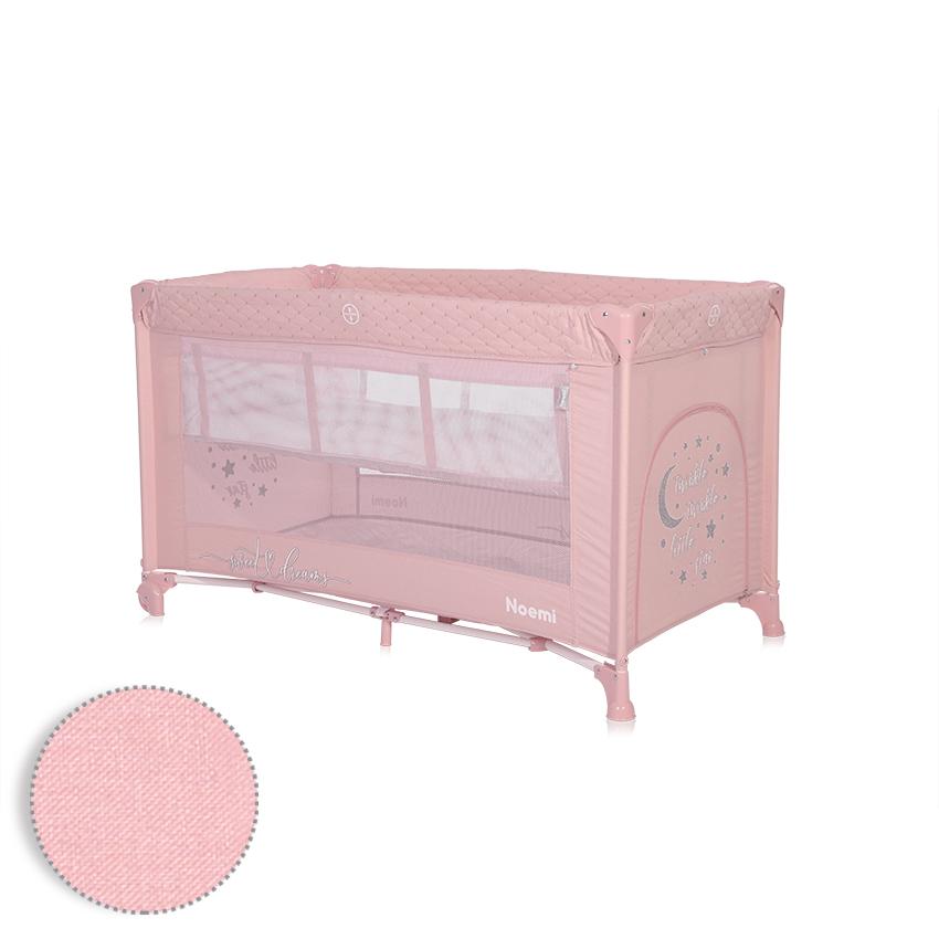 Pătuț Pliabil Lorelli Noemi, 2 Nivele, Mellow Rose Star - roz stelute [ps:538341d4-7e18-4b4f-8fb1-b809cda101ef]