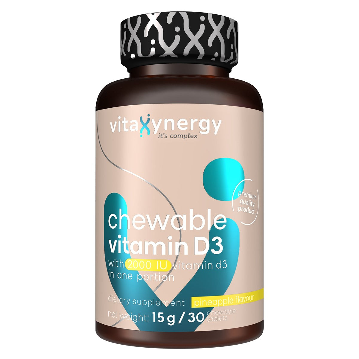 VITAXYNERGY Vitamina D3, supliment alimentar, masticabil, 2000 UI, 30 tablete, 1 buc [ps:a10ec8d9-9da8-4aed-a0d7-4f06d1b93827]