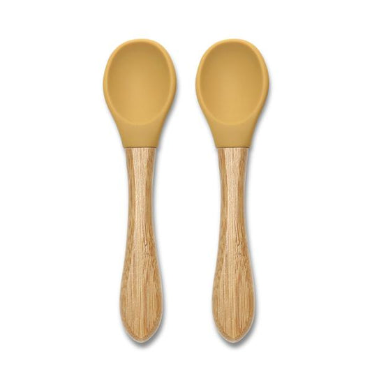Set 2 Lingurițe Silicon și Bambus Lorelli, 6 luni+, Fresh - Yellow [ps:3e44c9f0-83a9-46af-93a6-1db9845b9c1c]