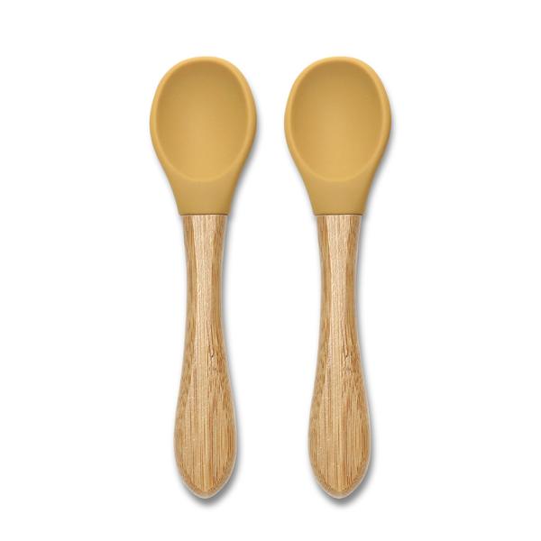 Set 2 Lingurițe Silicon și Bambus Lorelli, 6 luni+, Fresh - Yellow [ps:3e44c9f0-83a9-46af-93a6-1db9845b9c1c]