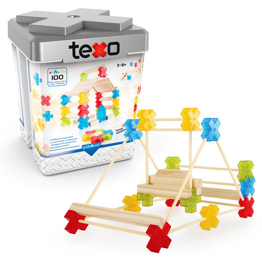 Set Construcții Texo 100 Piese Guidecraft | Jucărie Creativă - Default Title [ps:d4db2308-349a-4076-b057-9b8f45335fbb]