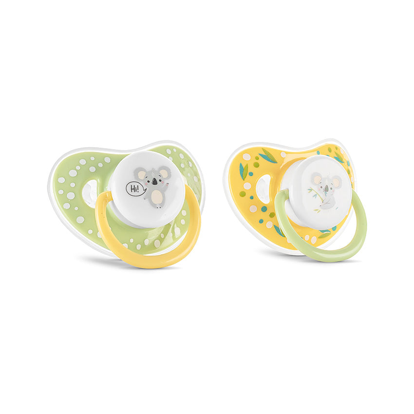 Set 2 Suzete Lorelli, Silicon Moale, Rotunde, 6 luni+ - Yellow Green [ps:ca6218f8-9bfe-437d-bc6a-cfb13bc0baec]