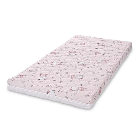 Saltea Pat Holiday Lorelli 60x120x10 cm, Green Giraffe - Pink Ballerina Bear [ps:09a02145-e111-4e9e-8a1b-4947debcfdad]