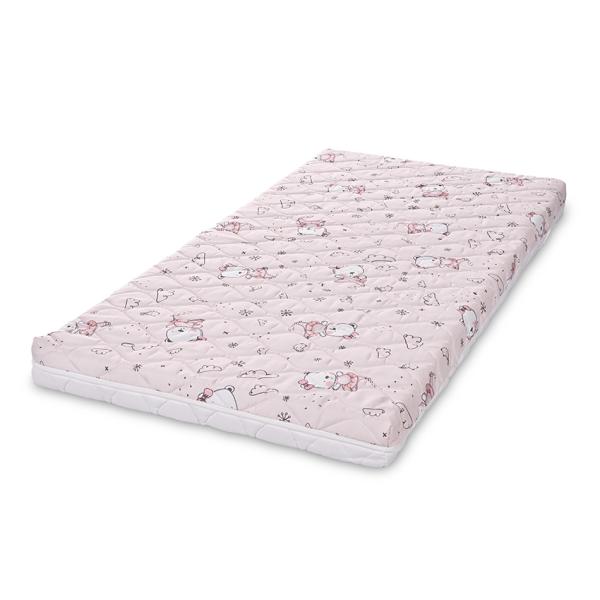 Saltea Pat Holiday Lorelli 60x120x10 cm, Green Giraffe - Pink Ballerina Bear [ps:09a02145-e111-4e9e-8a1b-4947debcfdad]