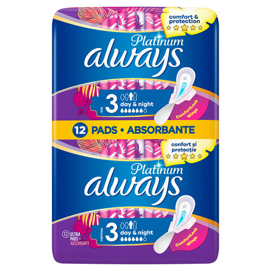 ALWAYS Platinum Night Duo, absorbante igienice, marime 3, 12 buc [ps:110e3df6-37ce-4e6f-bfac-a5c7b987fd25]