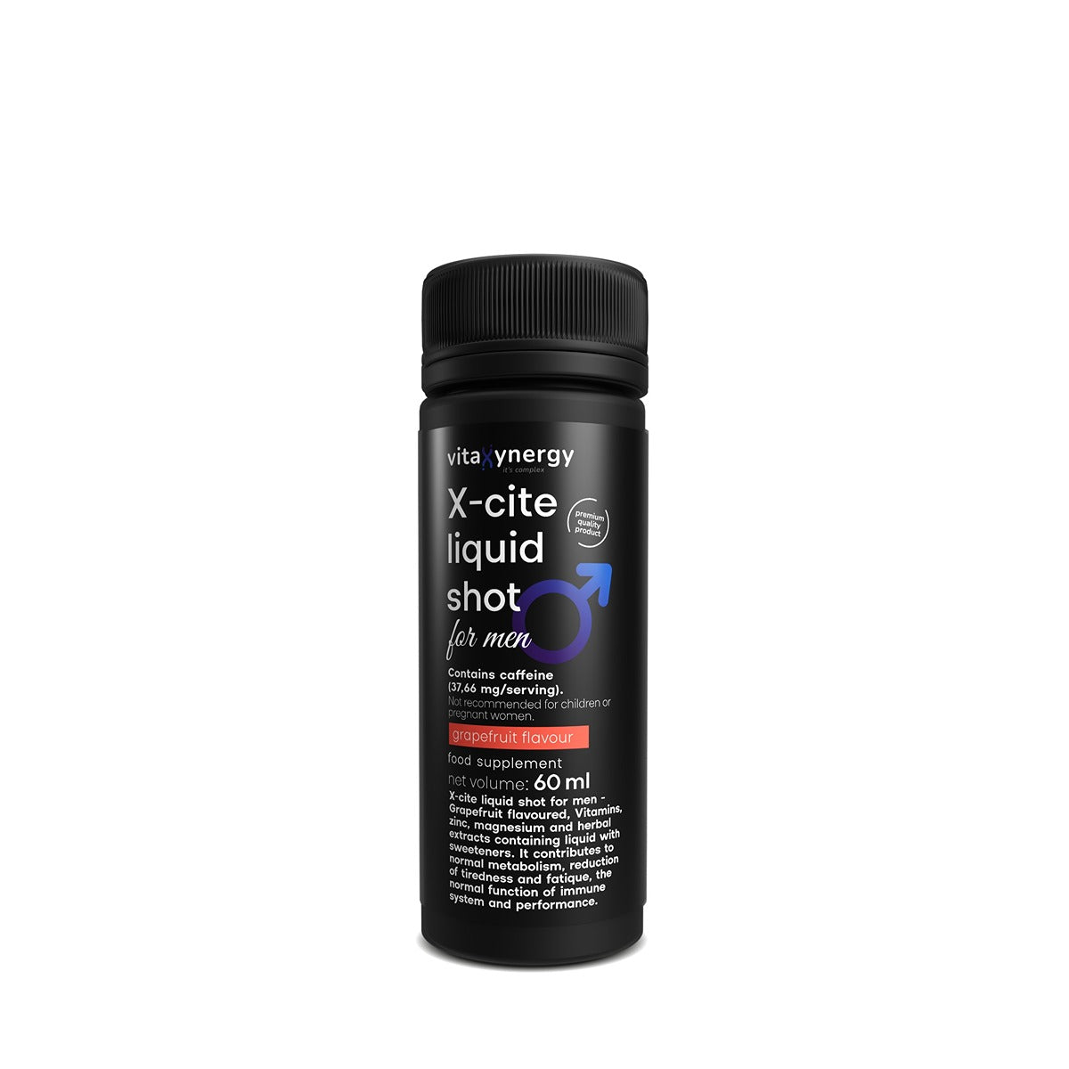 VITAXYNERGY X-cite barbati, grepfrut, supliment alimentar, 12 x 60 ml, 1 buc [ps:181a1a83-914f-414d-aa8c-f742af153b77]