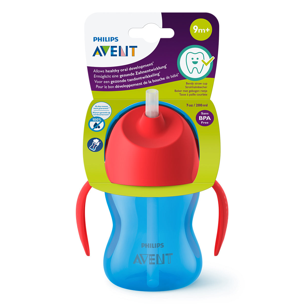 PHILIPS SCF796/01 Avent, cana cu pai, flexibil, 9 luni +, albastru/rosu, 200 ml [ps:8b803599-c6b7-4010-a3e0-68f445b4d275]