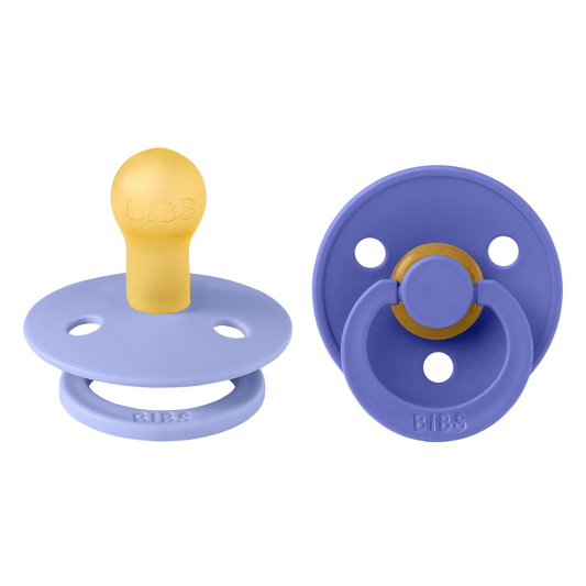 Set 2 Suzete BIBS Colour Latex, Tetină Rotundă, 0 luni - Hush/Grape [ps:9c357dab-606c-4519-be39-c7f53354bb9d]