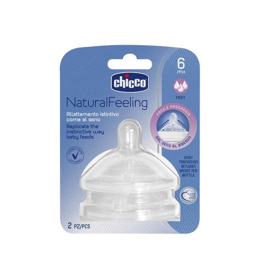 Tetina Chicco s. Natural Feeling, flux rapid, 2buc, 6 luni+ - Default Title [ps:22ca158e-171a-4cac-8ad1-a5a3ba53da9e]