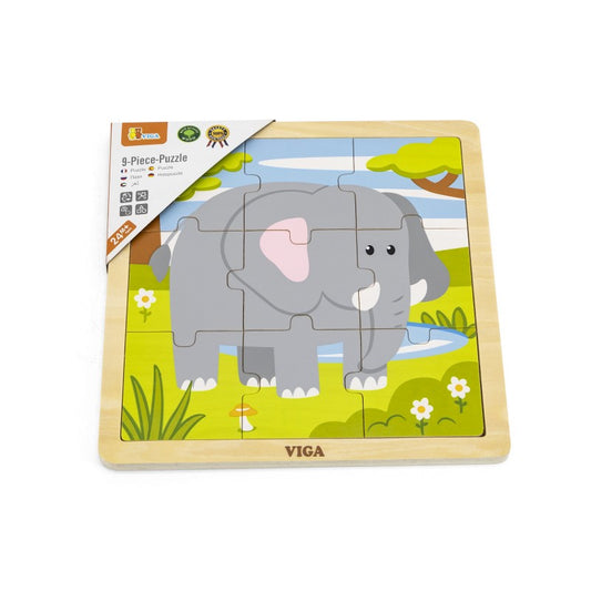 Puzzle din 9 piese mari - elefant [ps:8e4eebad-c937-4428-9789-ad3f4524ecc3]