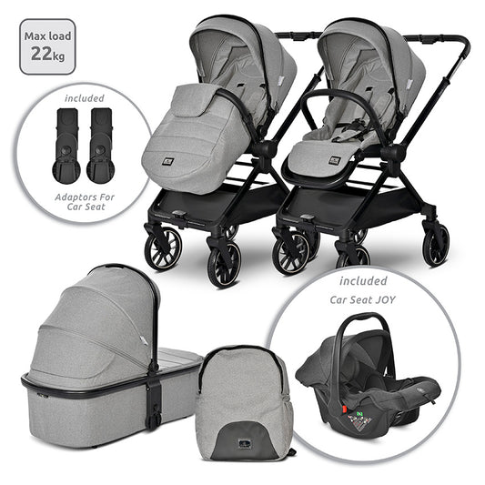 Cărucior Set 3 în 1 Lorelli Reya, Mâner Reversibil, Maro - Grey [ps:0e1bb61d-ed4a-4946-8639-5171b3cb3c64]