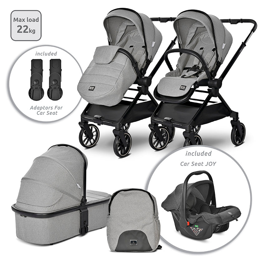 Cărucior Set 3 în 1 Lorelli Reya, Mâner Reversibil, Maro - Grey [ps:0e1bb61d-ed4a-4946-8639-5171b3cb3c64]