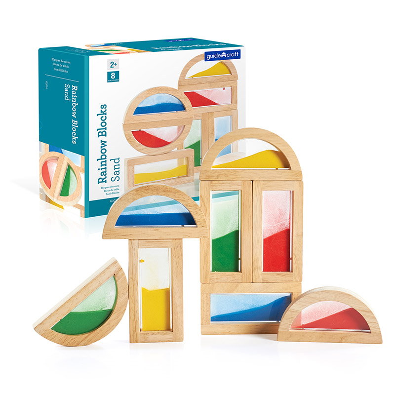 Rainbow Blocks Guidecraft - Blocuri Senzoriale cu Sclipici - Cu Nisip Colorat [ps:65bf16d0-9c89-4b30-98ee-b4e82f405b97]