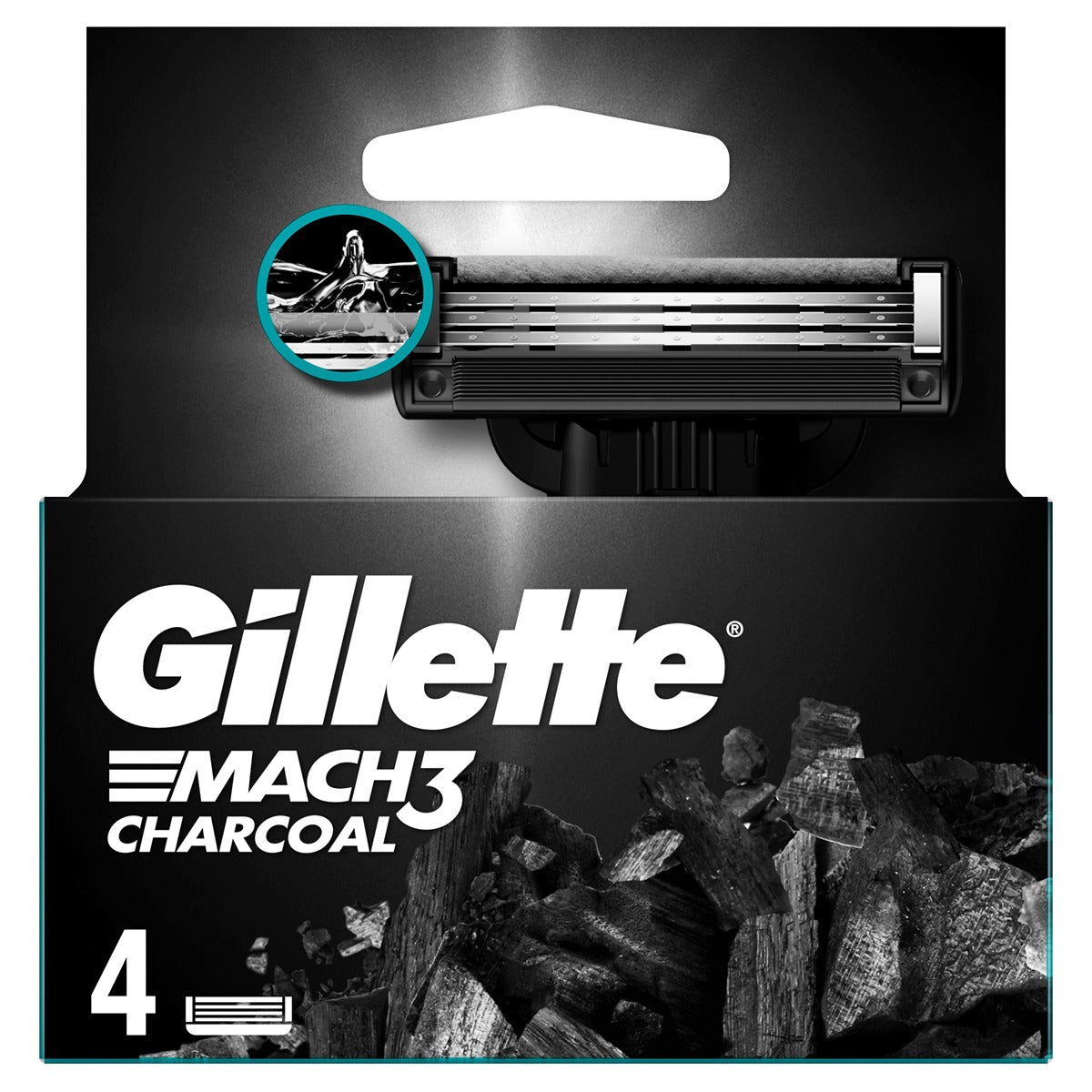 GILLETTE Mach3 Charcoal, rezerva aparat de ras, 4 buc [ps:0a54a509-af16-48c3-9cf7-1ae898462bd8]