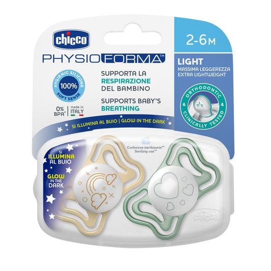 Suzeta Chicco PhysioForma Light Glow, 2bucati, unisex, - 2-6 luni [ps:6095fe2d-45cc-408c-99b3-e8e82e4be392]