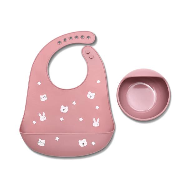 Set Hranire Silicon Lorelli, Bol Vacuum și Bavetă, Fresh - Pink [ps:60dc163a-e3cd-4bb9-b21e-babc8a2158b7]