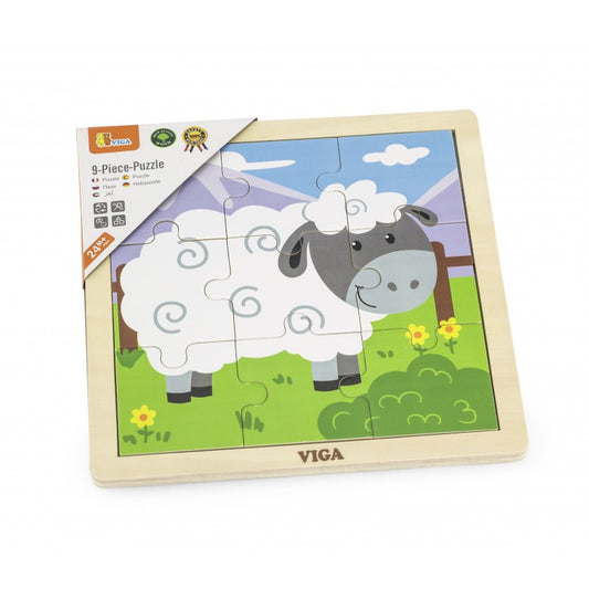 Puzzle din 9 piese mari - oaie, Viga [ps:238deef6-b99e-44d9-8903-e310a6570c78]