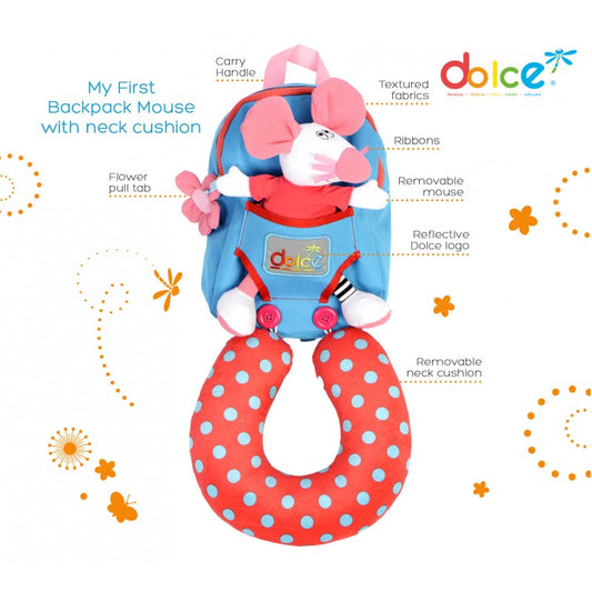 Rucsac cu jucarie soricel si perna de calatorie, Dolce [ps:6aebdcf8-58f0-41fc-8868-6de3d917334a]