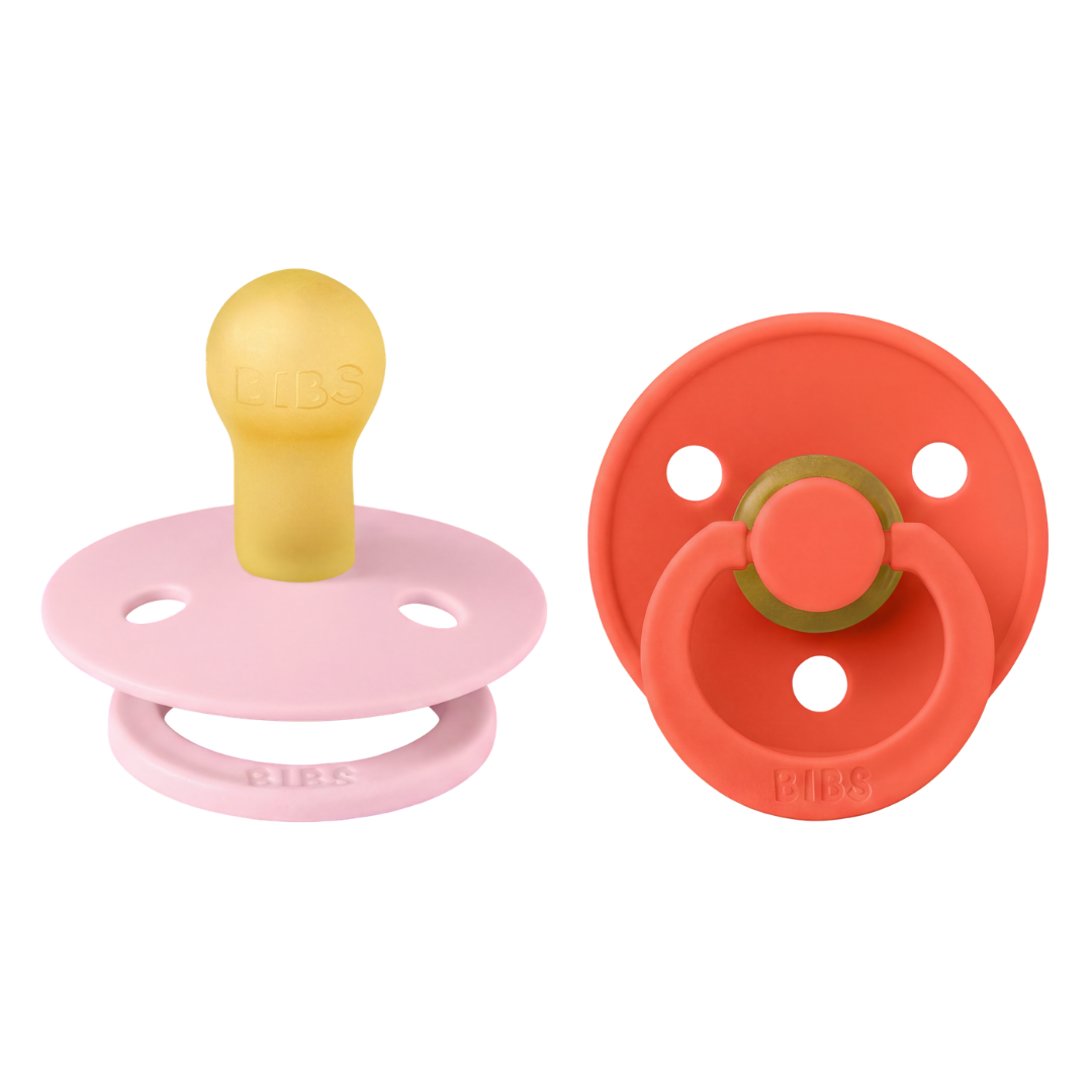 Set 2 Suzete BIBS Colour Latex, Tetina Simetrică, 0 luni - Baby Pink/Tango [ps:5bbd2cfb-c3eb-4a66-a892-802a108433c6]