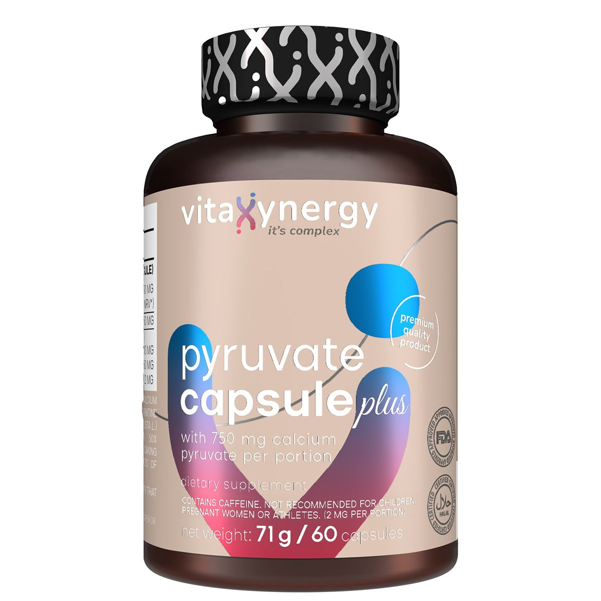 VITAXYNERGY Piruvat plus, supliment alimentar, 60 capsule, 1 buc [ps:3f63b7a0-f442-4744-9dff-ef2a7d067b7a]