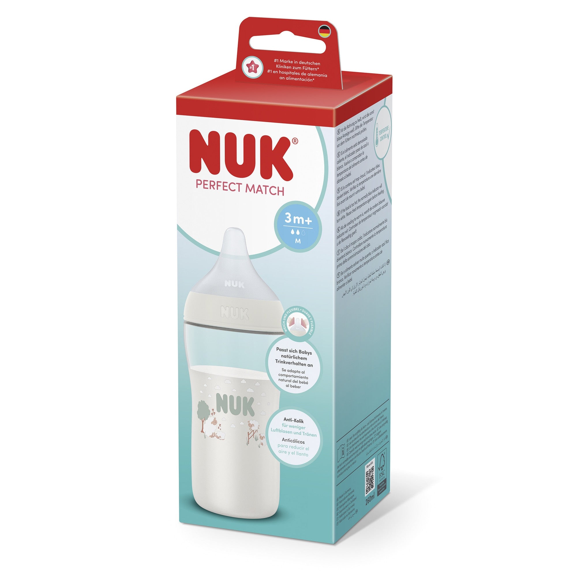 NUK PM BIB PP TC 260ML ALB TET.SI 3+ FLUX M - Alb [ps:593b0d4c-7098-4648-8b3e-628da228a96f]