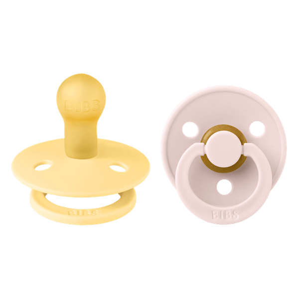 Set 2 Suzete BIBS Colour Latex, Tetină Rotundă, 0 luni - Pale Butter/Petal [ps:e4ff8488-a738-4af0-93d2-bc519ae656a7]