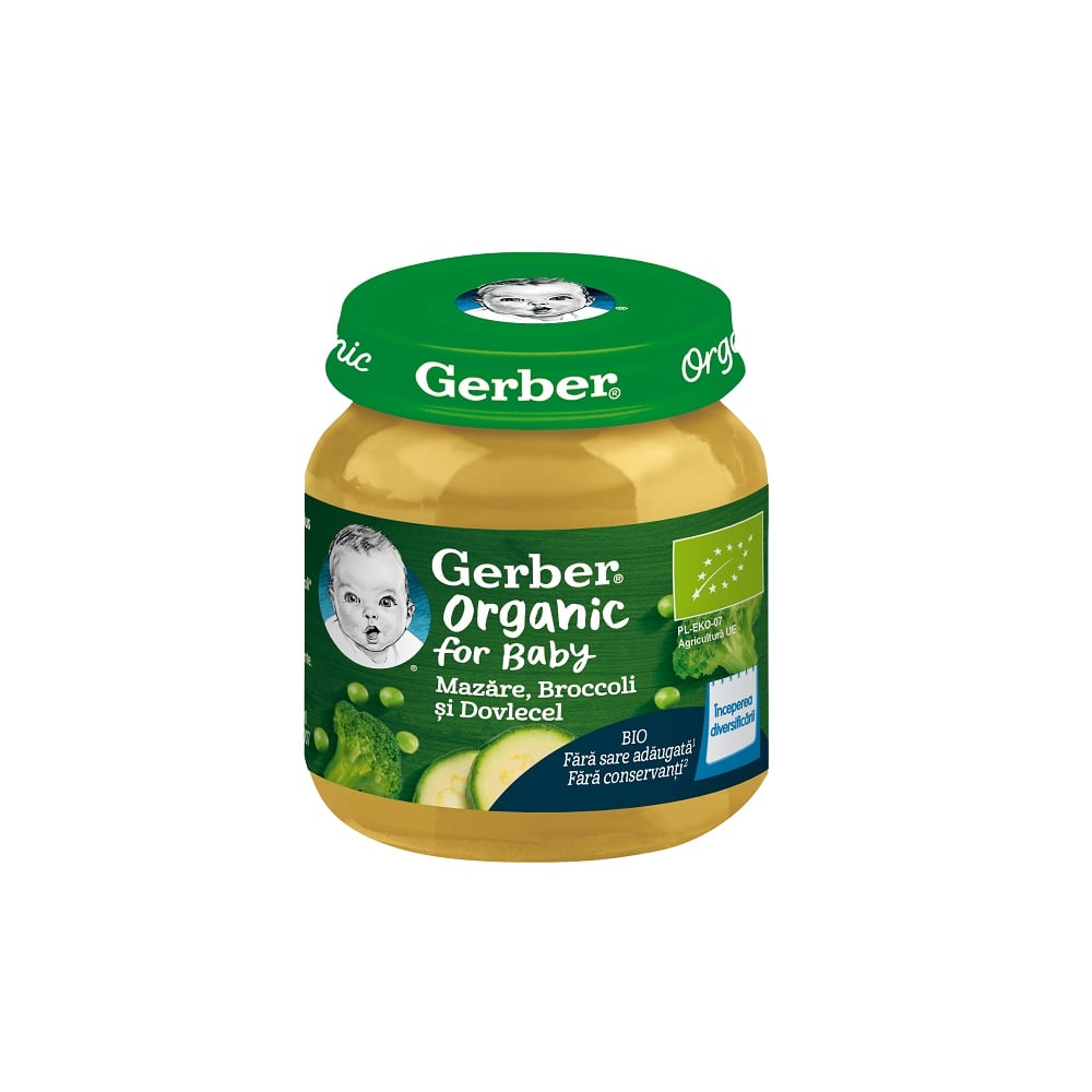 GERBER Bio, piure, mazare, broccoli si dovlecel, 125 g - Default Title [ps:bc118f48-5ebb-472e-baeb-99901fcb921b]