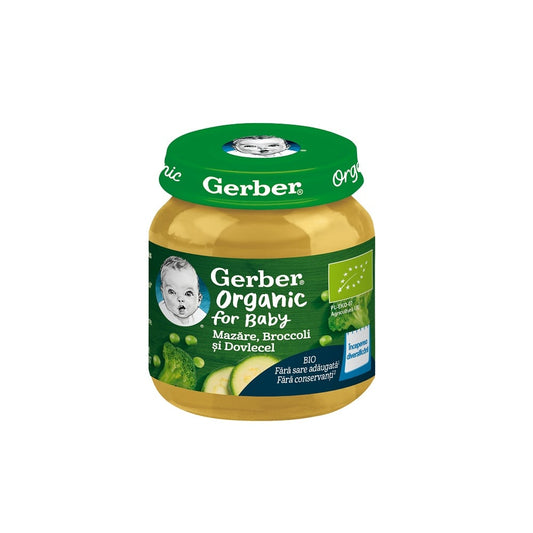 GERBER Bio, piure, mazare, broccoli si dovlecel, 125 g - Default Title [ps:bc118f48-5ebb-472e-baeb-99901fcb921b]