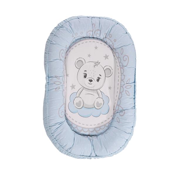 Baby Nest Lorelli Little Bear Grey, Bumbac, 92x58 cm - Little Bear Blue [ps:0db66c2f-602d-44a8-90aa-6af3846db69e]