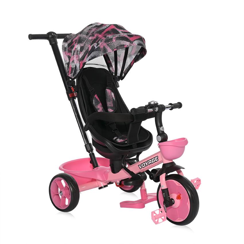 Tricicletă Lorelli Voyage cu Scaun Reversibil, Pink, 1-5 Ani - roz [ps:ef88eb73-e9ea-4b12-9a4a-70cc96d95706]