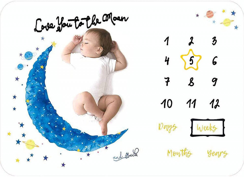 Paturica Milestone plusata pentru fotografii memorabile Luna Bleu Drool [ps:75a31ad3-1564-4057-90c5-9be74b7646a4]