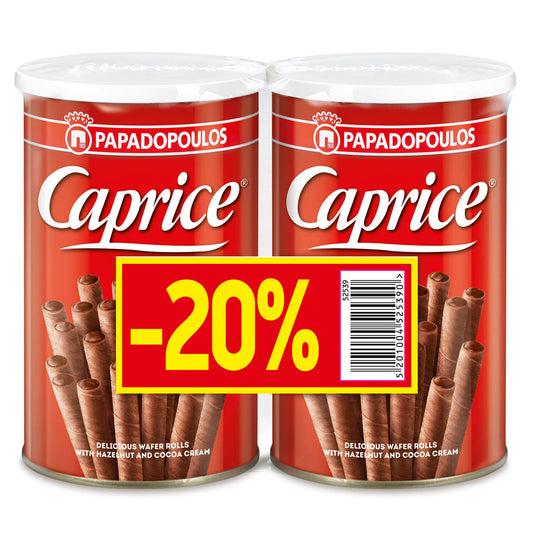 CAPRICE, rulouri, de napolitane cu crema de alune de padure si cacao 2x115 g [ps:eaa6776b-85be-4602-afe2-946445528131]