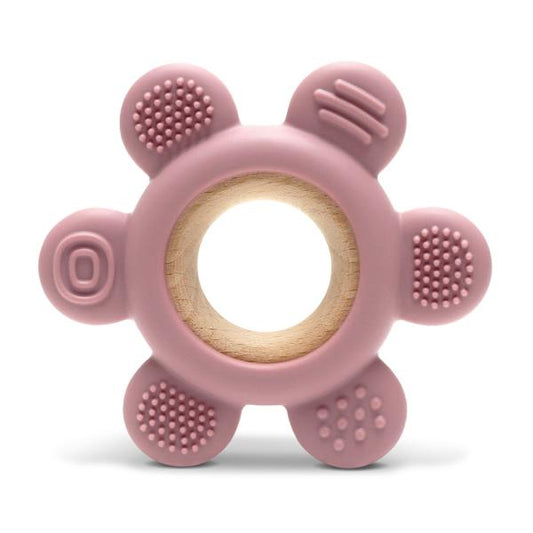 Jucărie Dentiție Lorelli Flower, Silicon și Lemn, Verde - Pink [ps:49d2f39a-6556-48f4-8126-2a385782db91]