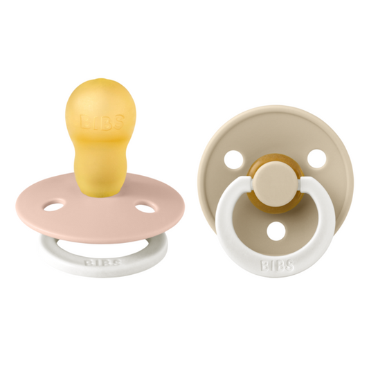 Set 2 Suzete BIBS Colour Glow Latex, 0 luni, Black/Vanilla - Blush/Vanilla [ps:c450c495-547e-4b92-b590-a0cf0d23ff83]
