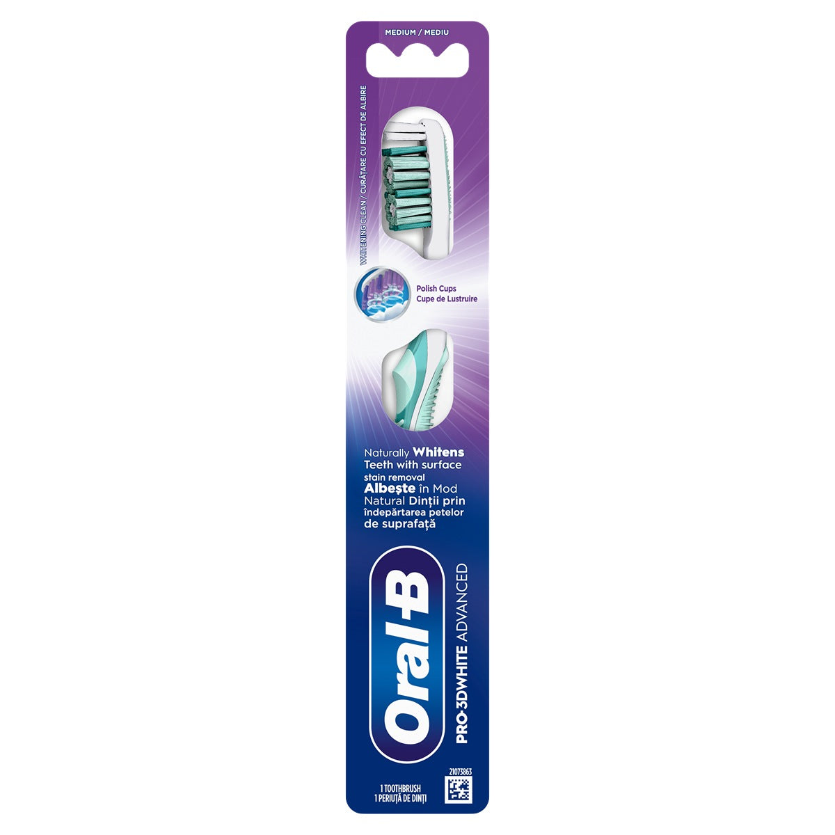 ORAL-B Pro-3DWhite Advanced, periuta de dinti, medium, 1 buc [ps:4b311954-62db-4cf1-9bbb-ef3bbd084d2f]