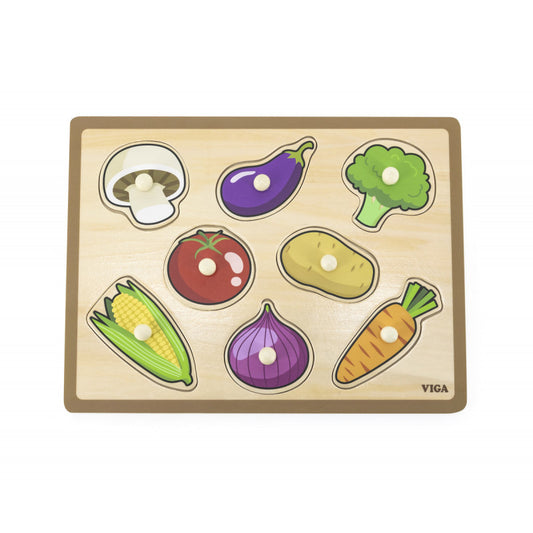 Puzzle cu maner, Legume, Viga [ps:cd3ec5d9-67c3-4802-9826-9783386e5cfd]