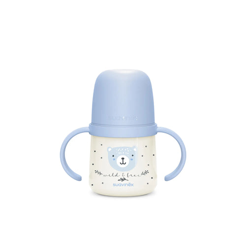 Cană Antrenament Suavinex cu Cioc Silicon, 150ml - Roz - Albastru [ps:d893a189-8a9d-4365-ac24-55197996ac91]