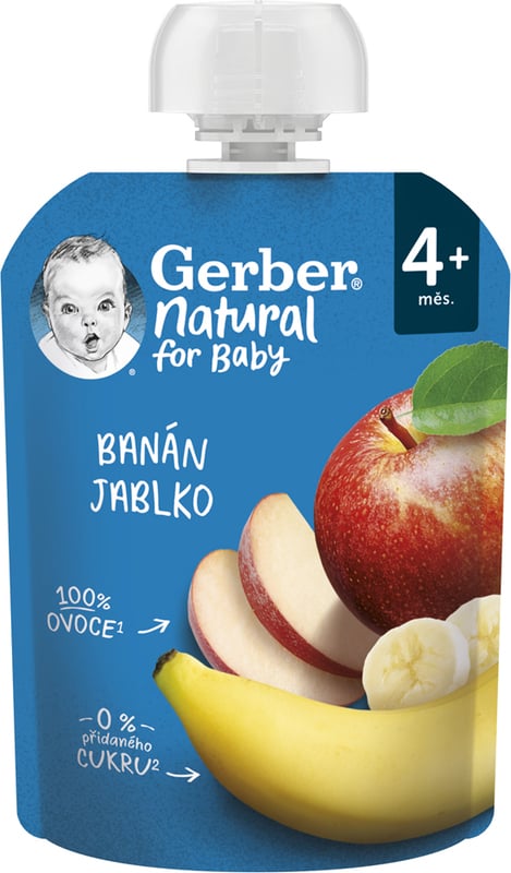 GERBER Natural, piure, de la 6 luni, cu mar, banana si - Default Title [ps:763bf2fd-3a31-4184-bc07-8727dc40f11f]
